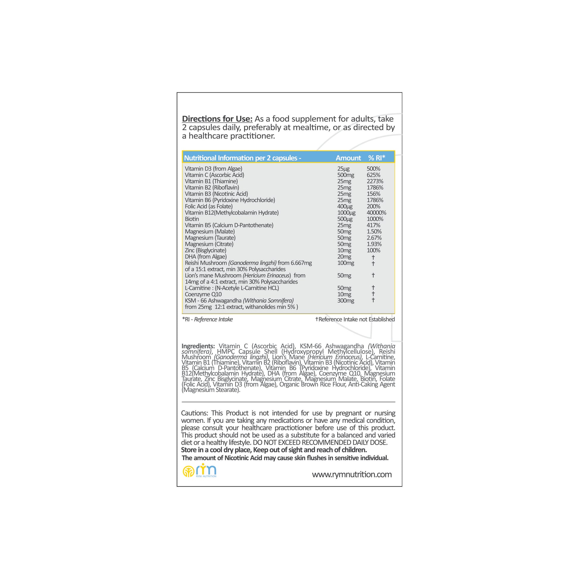 BRAIN FORMULA - R.Y.M. Nutrition